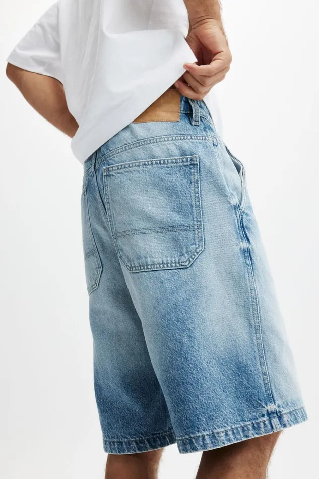 Men Shorts Cotton On Baggy Denim Short Cannonball Blue Men Shorts Cotton On Baggy Denim Short Cannonball Blue