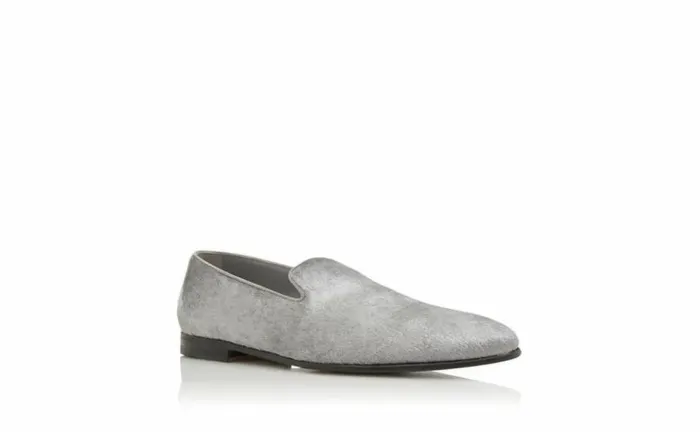Men Silver Calf Hair Loafers Manolo Blahnik Loafers