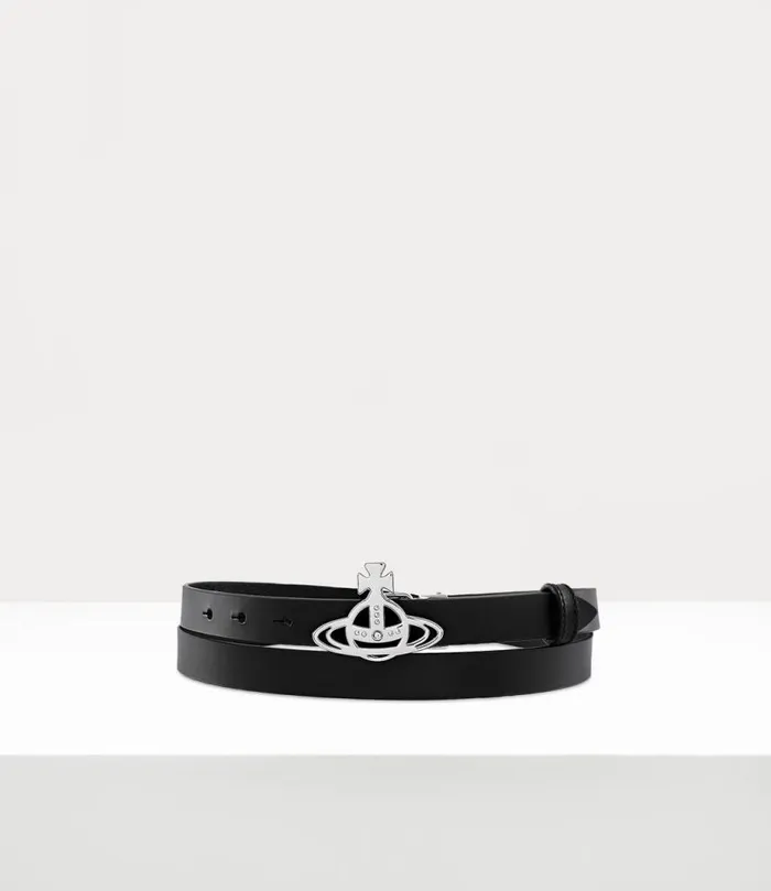 Men Small Line Orb Buckle Belt Black Vivienne Westwood Belts And Harnesses