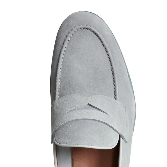 Men Suede Loafer Denim Blue Fratelli Rossetti Loafers Men Suede Loafer Denim Blue Fratelli Rossetti Loafers