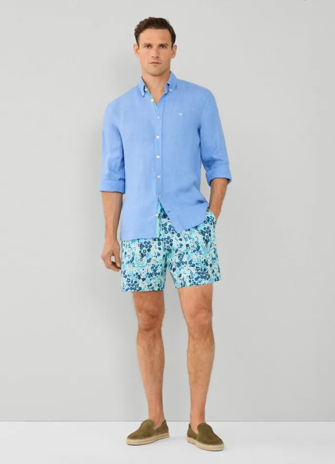 Men Swimwear Hackett London Floral Swim Shorts Spa Blue