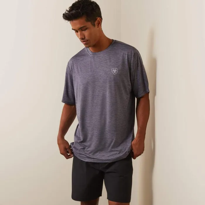 Men TShirts and Polos Ariat Charger Vertical Flag Tee Graystone Men TShirts and Polos Ariat Charger Vertical Flag Tee Graystone