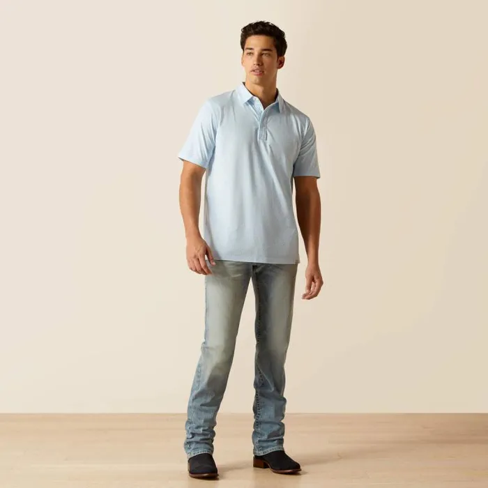 Men TShirts and Polos Ariat Retro Polo Cashmere Blue Men TShirts and Polos Ariat Retro Polo Cashmere Blue