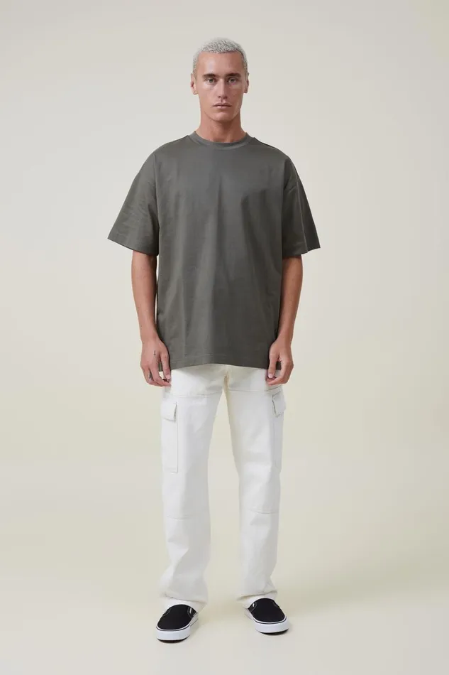 Men Tees and Tanks Cotton On Box Fit Plain TShirt Military Men Tees and Tanks Cotton On Box Fit Plain TShirt Military