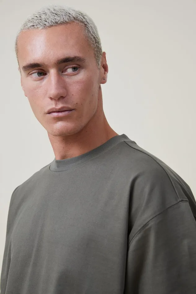Men Tees and Tanks Cotton On Box Fit Plain TShirt Military Men Tees and Tanks Cotton On Box Fit Plain TShirt Military