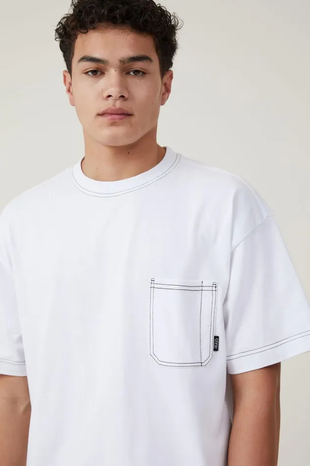 Men Tees and Tanks Cotton On Box Fit Pocket TShirt White Civic Contrast Men Tees and Tanks Cotton On Box Fit Pocket TShirt White Civic Contrast