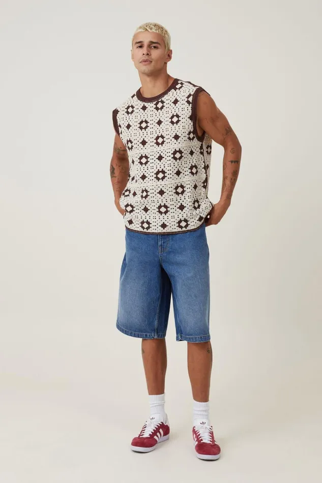 Men Tees and Tanks Cotton On Crochet Muscle Patchwork Men Tees and Tanks Cotton On Crochet Muscle Patchwork