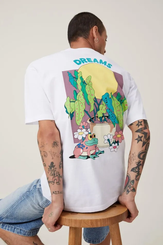 Men Tees and Tanks Cotton On Dabsmyla Loose Fit TShirt Lcn Dab White Dreams