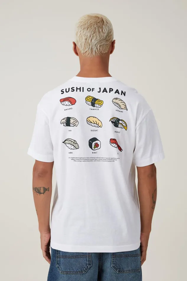 Men Tees and Tanks Cotton On Loose Fit Art TShirt White Sushi Of Japan Men Tees and Tanks Cotton On Loose Fit Art TShirt White Sushi Of Japan