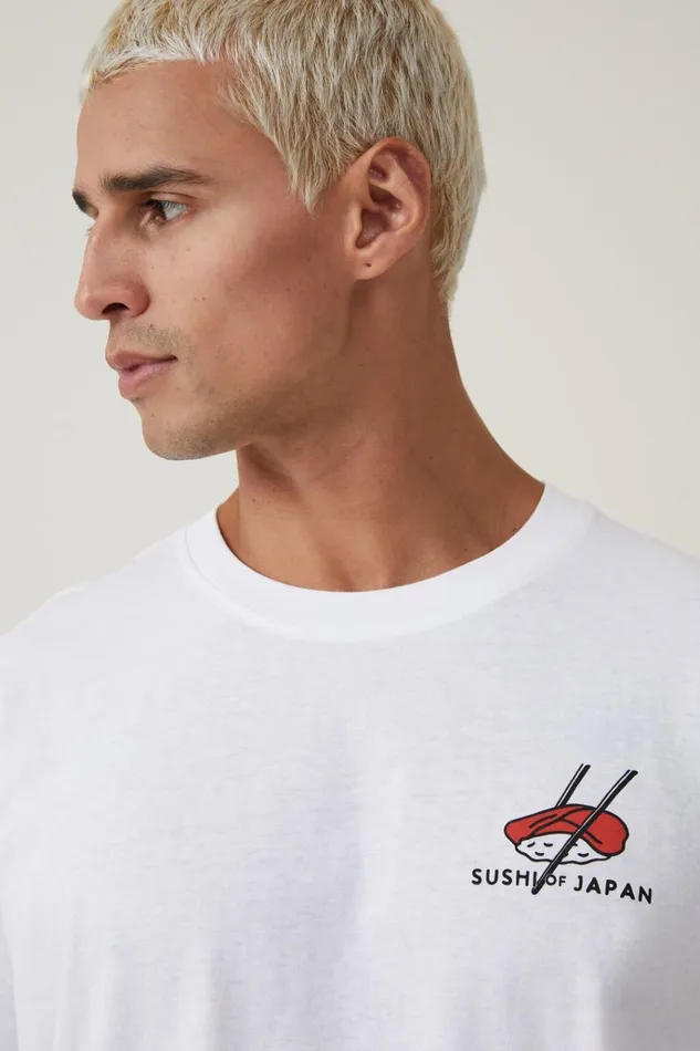 Men Tees and Tanks Cotton On Loose Fit Art TShirt White Sushi Of Japan Men Tees and Tanks Cotton On Loose Fit Art TShirt White Sushi Of Japan