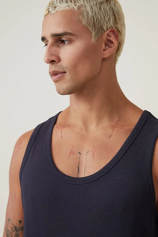 Men Tees and Tanks Cotton On Loose Fit Rib Tank Ink Navy Men Tees and Tanks Cotton On Loose Fit Rib Tank Ink Navy