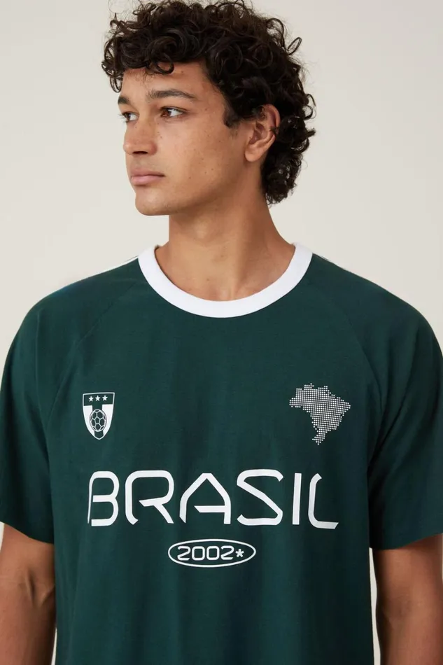 Men Tees and Tanks Cotton On Soccer TShirt Pineneedle Greenwhitebrazil Men Tees and Tanks Cotton On Soccer TShirt Pineneedle Greenwhitebrazil