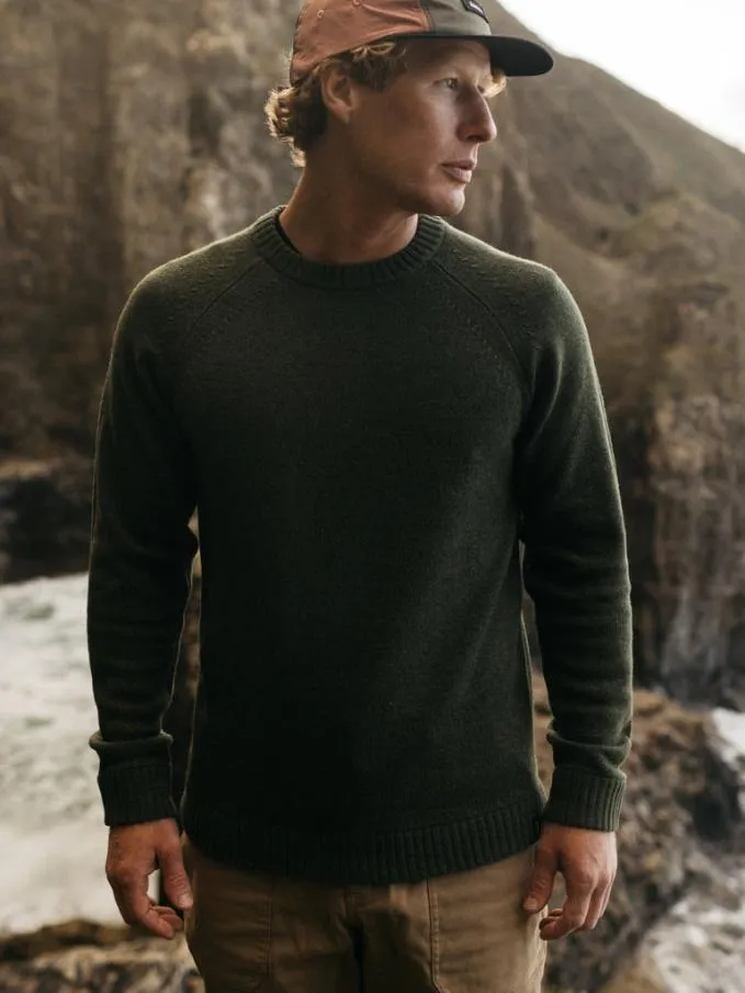 Men Tern Crew Jumper Olive Finisterre Knitwear