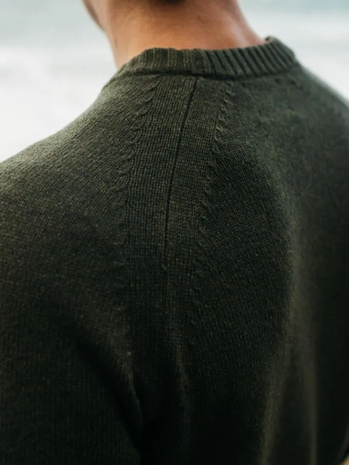 Men Tern Crew Jumper Olive Finisterre Knitwear