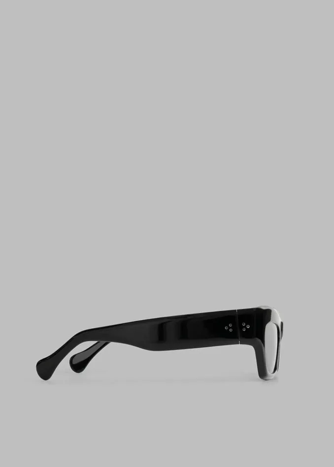 Men The Frankie Shop Port Tanger Ayreen Sunglasses 8211 Black AcetateBlack Lens Black Acetateblack Lens