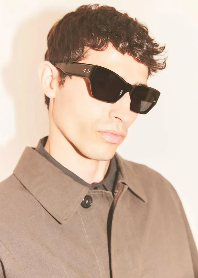 Men The Frankie Shop Port Tanger Ayreen Sunglasses 8211 Black AcetateBlack Lens Black Acetateblack Lens