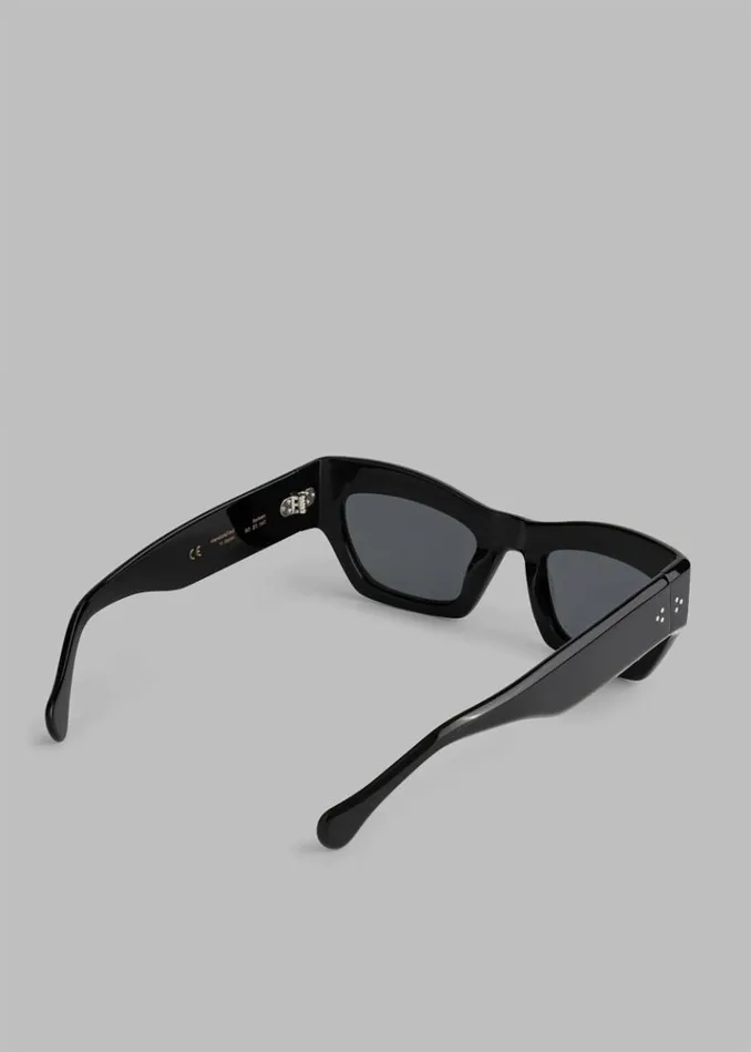 Men The Frankie Shop Port Tanger Ayreen Sunglasses 8211 Black AcetateBlack Lens Black Acetateblack Lens