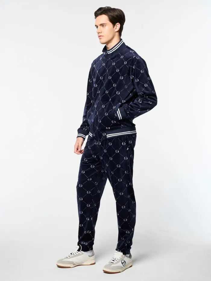 Men Tracksuits Sergio Tacchini Cosimo Velour Track Jacket Maritime Blue