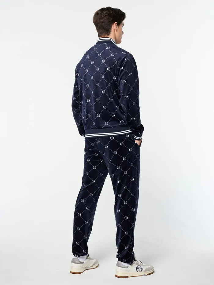 Men Tracksuits Sergio Tacchini Cosimo Velour Track Jacket Maritime Blue