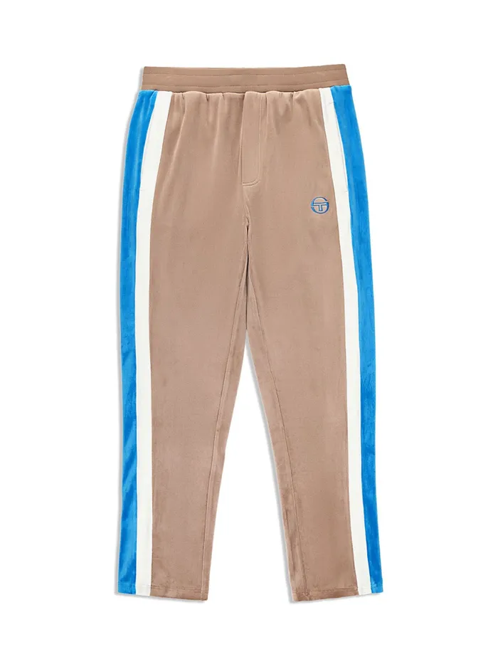 Men Tracksuits Sergio Tacchini Lazaro Velour Track Pant Taupe Grey