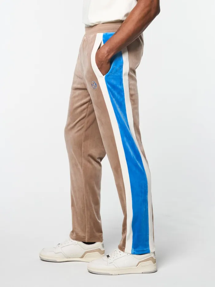Men Tracksuits Sergio Tacchini Lazaro Velour Track Pant Taupe Grey