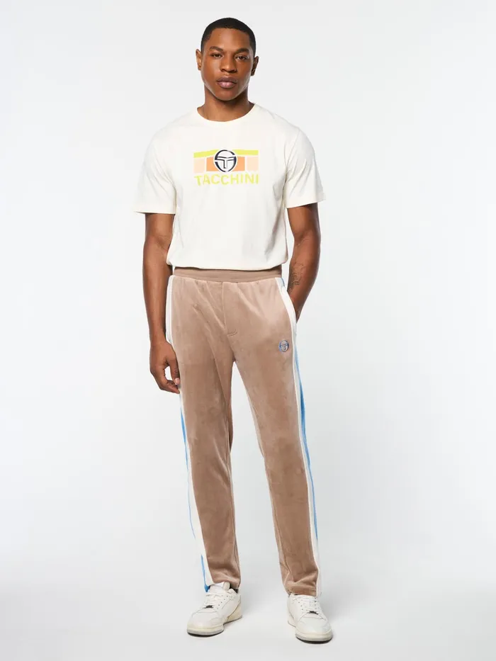 Men Tracksuits Sergio Tacchini Lazaro Velour Track Pant Taupe Grey