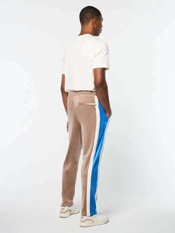Men Tracksuits Sergio Tacchini Lazaro Velour Track Pant Taupe Grey