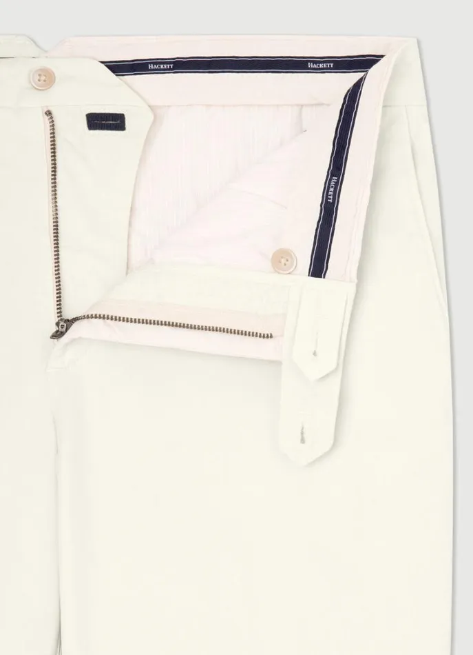 Men Trousers and Chinos Hackett London Classic Fit Sanderson Chinos Canvas White