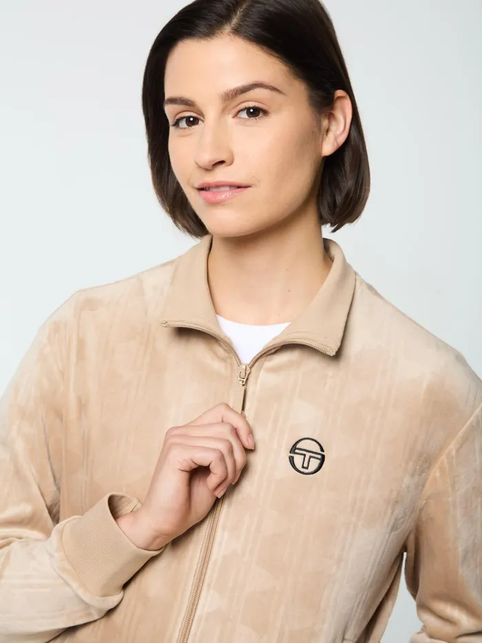Men Velour Sergio Tacchini Gabrisa Velour Track Jacket Humus