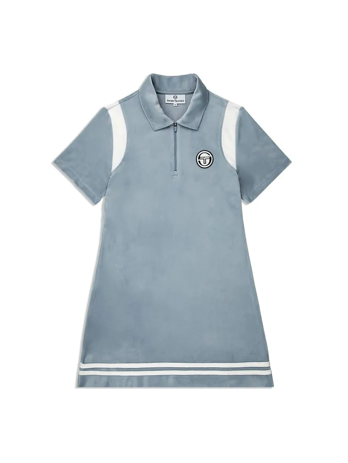 Men Velour Sergio Tacchini Veneto Velour Polo Mini Dress Celestial Blue