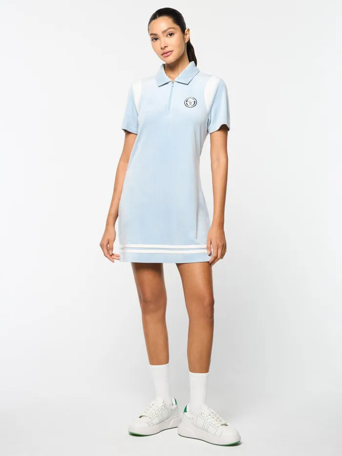 Men Velour Sergio Tacchini Veneto Velour Polo Mini Dress Celestial Blue