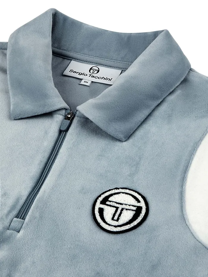 Men Velour Sergio Tacchini Veneto Velour Polo Mini Dress Celestial Blue
