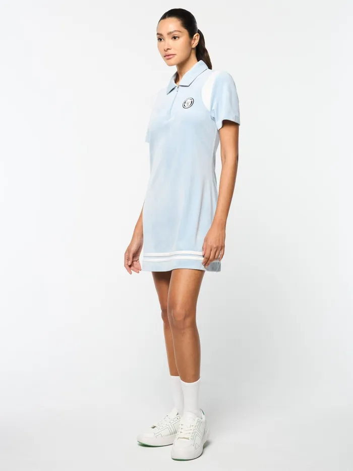 Men Velour Sergio Tacchini Veneto Velour Polo Mini Dress Celestial Blue