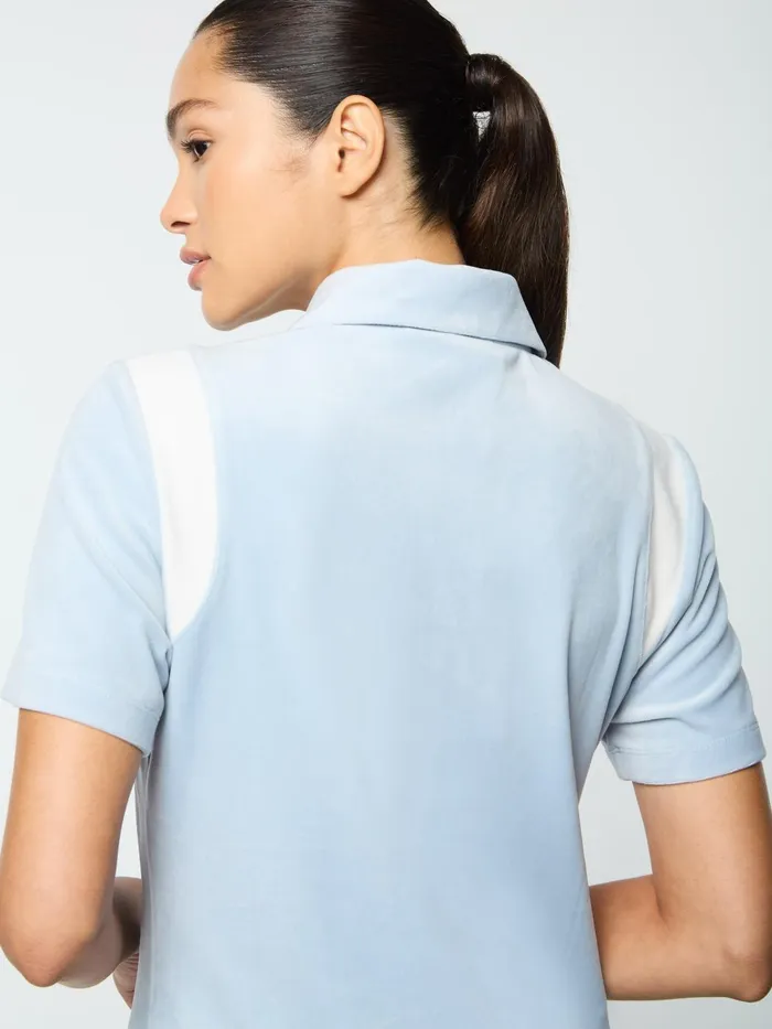 Men Velour Sergio Tacchini Veneto Velour Polo Mini Dress Celestial Blue
