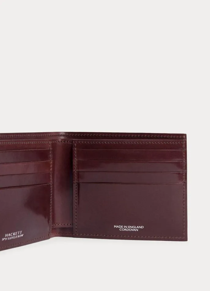 Men Wallets and Cardholders Hackett London Leather Wallet Oxblood Red