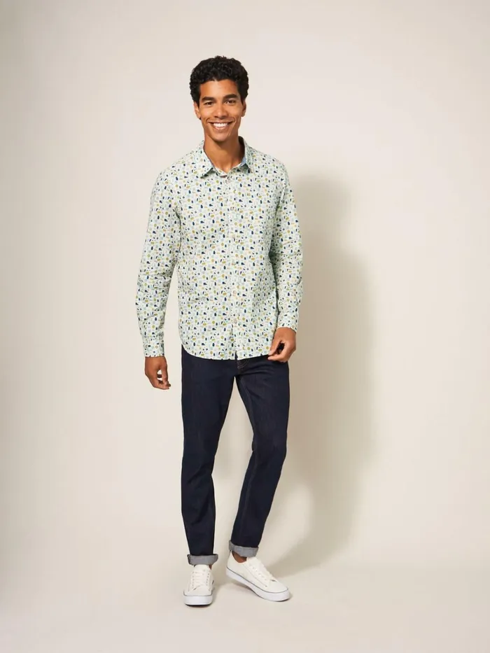 Men White Stuff Shirts Antique Printed Shirt Natural Multi Men White Stuff Shirts Antique Printed Shirt Natural Multi