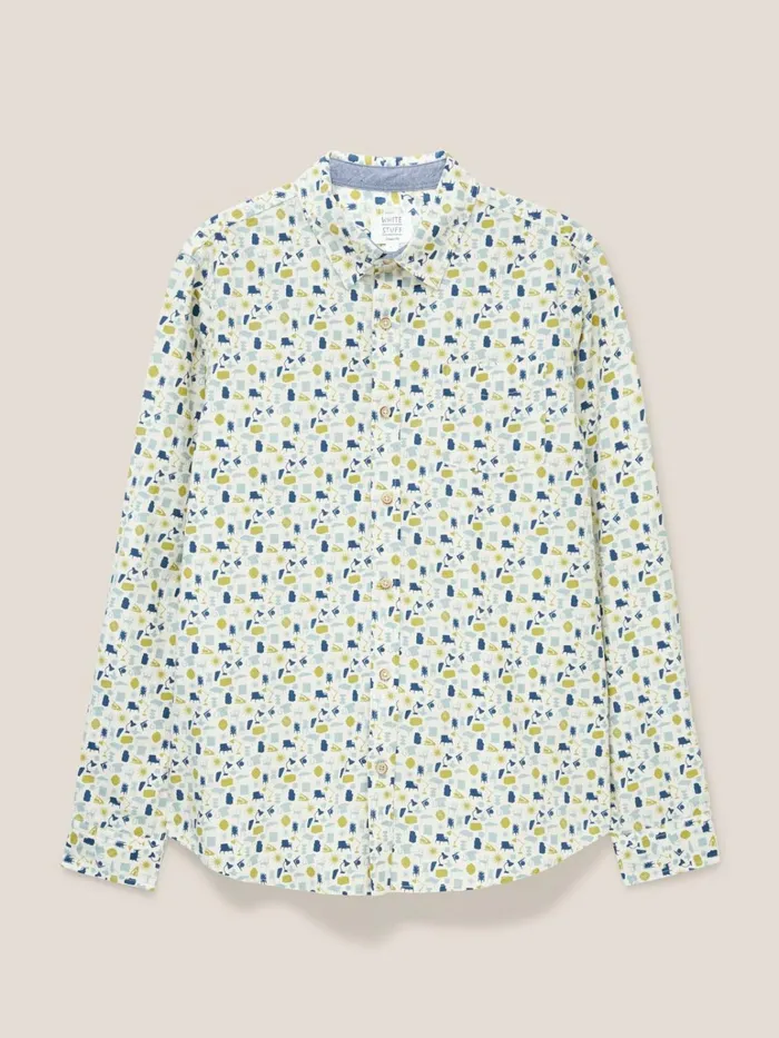 Men White Stuff Shirts Antique Printed Shirt Natural Multi Men White Stuff Shirts Antique Printed Shirt Natural Multi