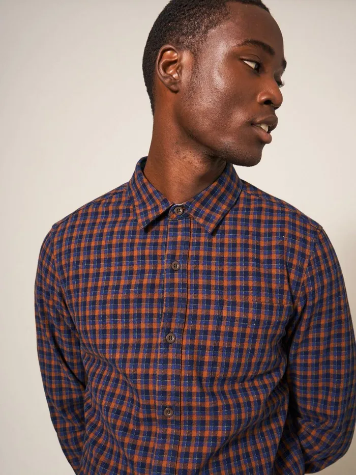 Men White Stuff Shirts Checked Twill Shirt Dark Navy Men White Stuff Shirts Checked Twill Shirt Dark Navy