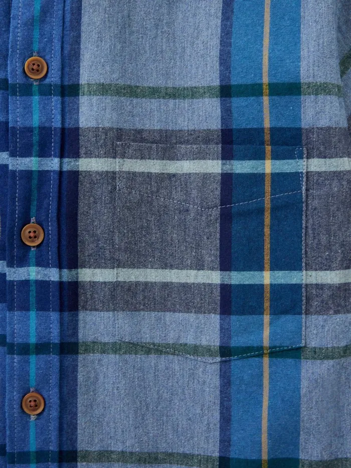 Men White Stuff Shirts Moxley Brushed Check Shirt Mid Blue Men White Stuff Shirts Moxley Brushed Check Shirt Mid Blue