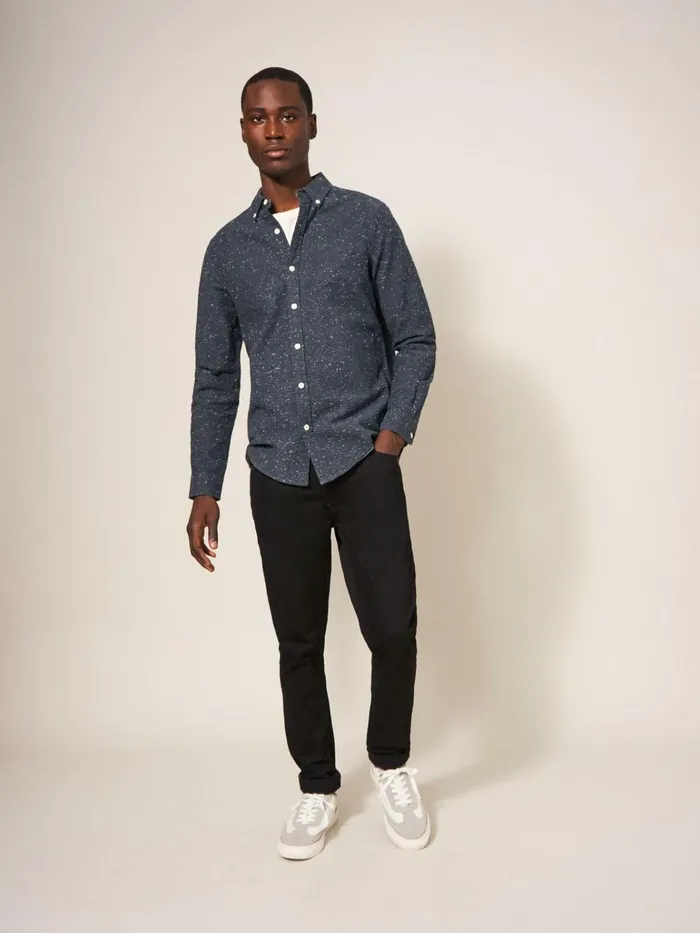 Men White Stuff Shirts Oxford Nep Shirt Charcoal Grey Men White Stuff Shirts Oxford Nep Shirt Charcoal Grey
