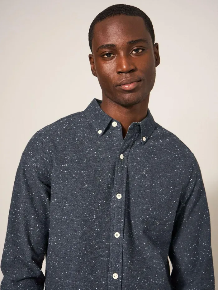 Men White Stuff Shirts Oxford Nep Shirt Charcoal Grey Men White Stuff Shirts Oxford Nep Shirt Charcoal Grey