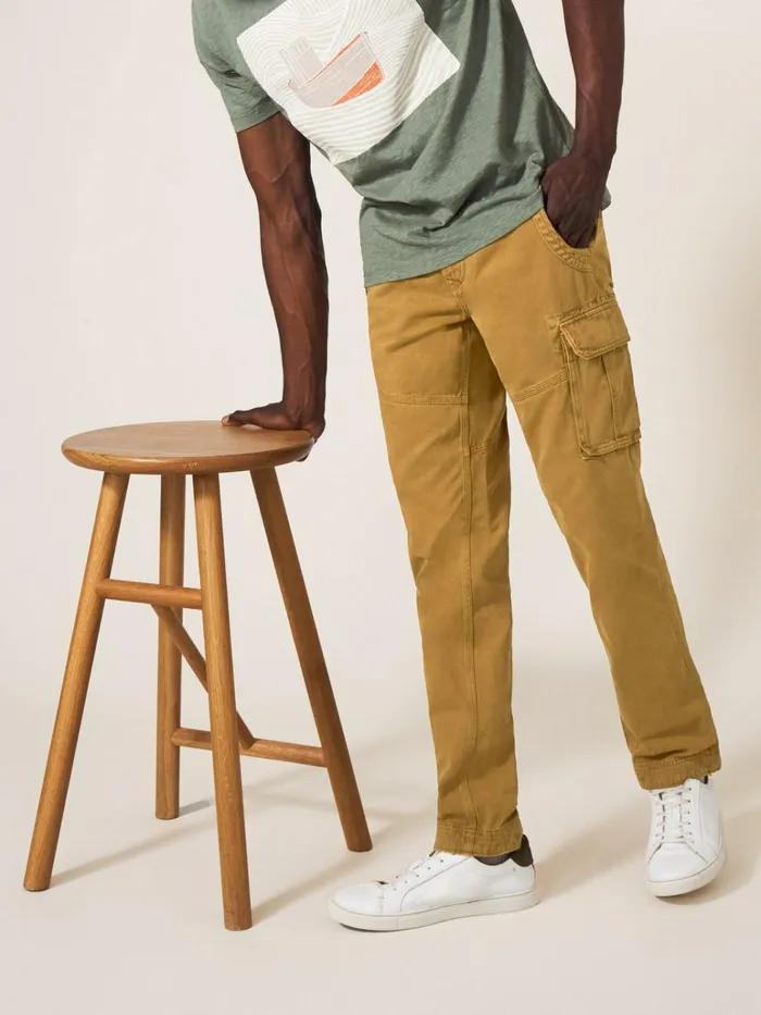 Men White Stuff Trousers Kegworth Organic Cargo Trouser Dark Tan