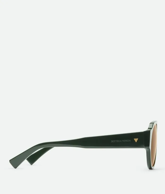 MenWomen Bottega Veneta Sunglasses Soft Aviator Sunglasses Greenbrown
