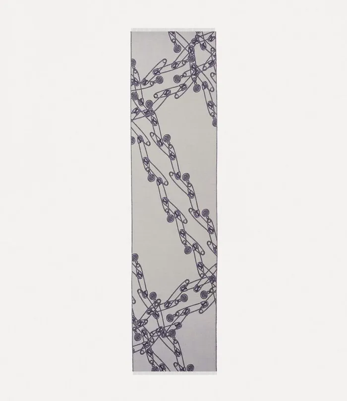 MenWomen Safety Pin Cross Over Scarf Ecru Vivienne Westwood Scarves And Ponchos