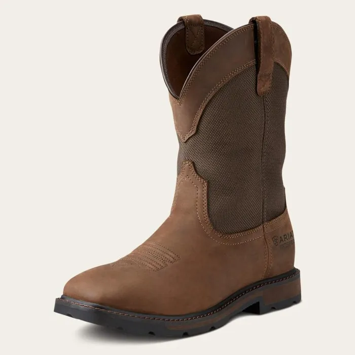 Men Work Boots Ariat Groundbreaker Wide Square Toe Waterproof Steel Toe Work Boot Palm Brown Men Work Boots Ariat Groundbreaker Wide Square Toe Waterproof Steel Toe Work Boot Palm Brown