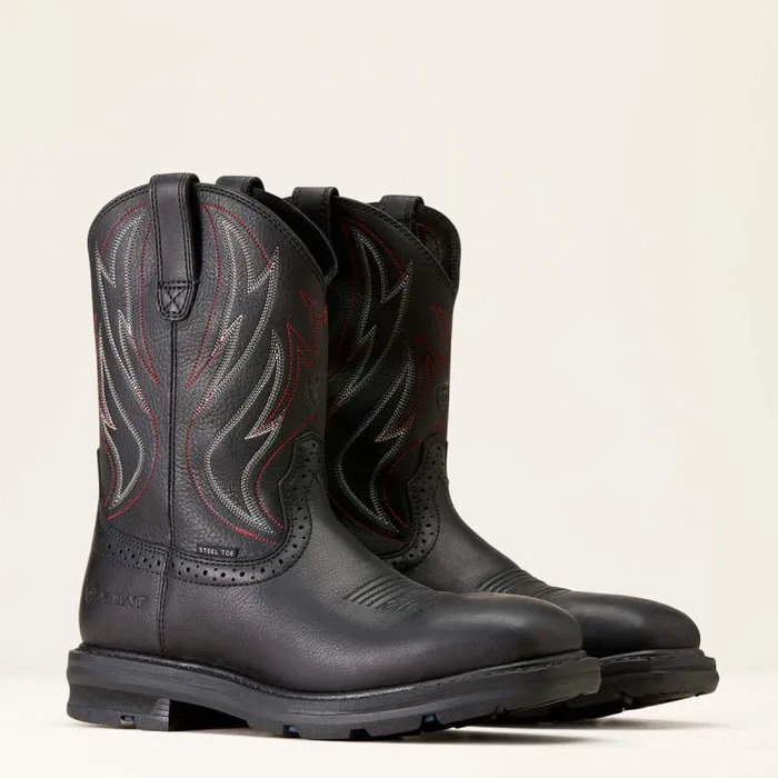 Men Work Boots Ariat Sierra Shock Shield Steel Toe Work Boot Black Men Work Boots Ariat Sierra Shock Shield Steel Toe Work Boot Black