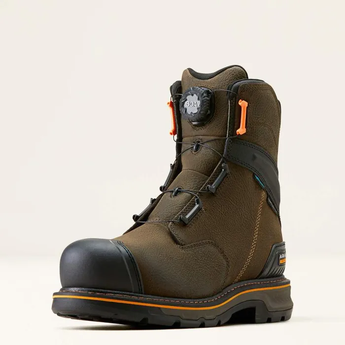 Men Work Boots Ariat Stump Jumper 8034 BOA Waterproof Composite Toe Work Boot Iron Coffee Men Work Boots Ariat Stump Jumper 8034 BOA Waterproof Composite Toe Work Boot Iron Coffee
