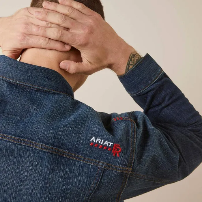 Men Workwear Ariat FR DuraStretch Trucker Jacket Ryley Men Workwear Ariat FR DuraStretch Trucker Jacket Ryley