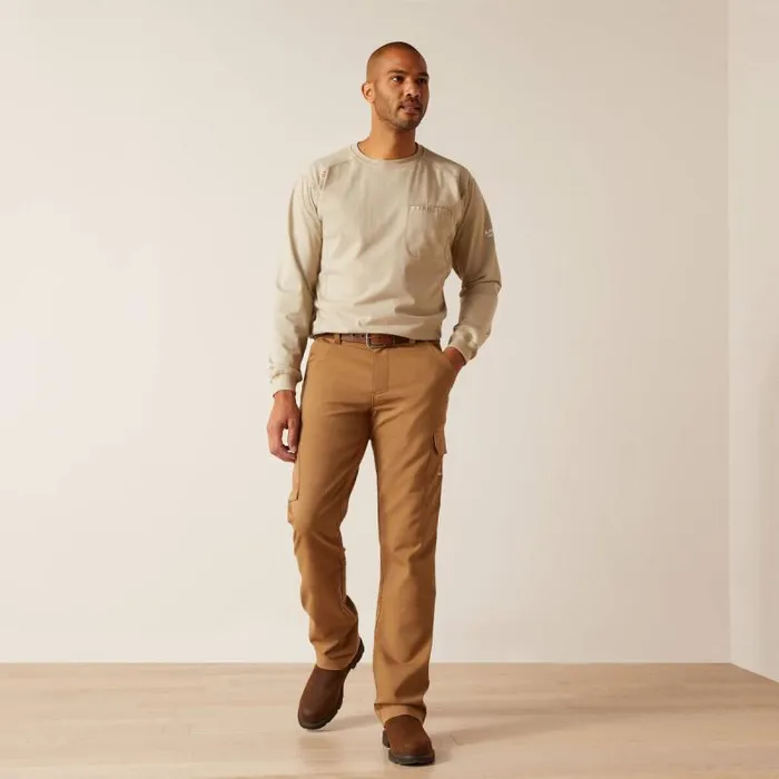 Men Workwear Ariat FR M7 Slim DuraStretch Duralight Twill Straight Pant Field Khaki Men Workwear Ariat FR M7 Slim DuraStretch Duralight Twill Straight Pant Field Khaki