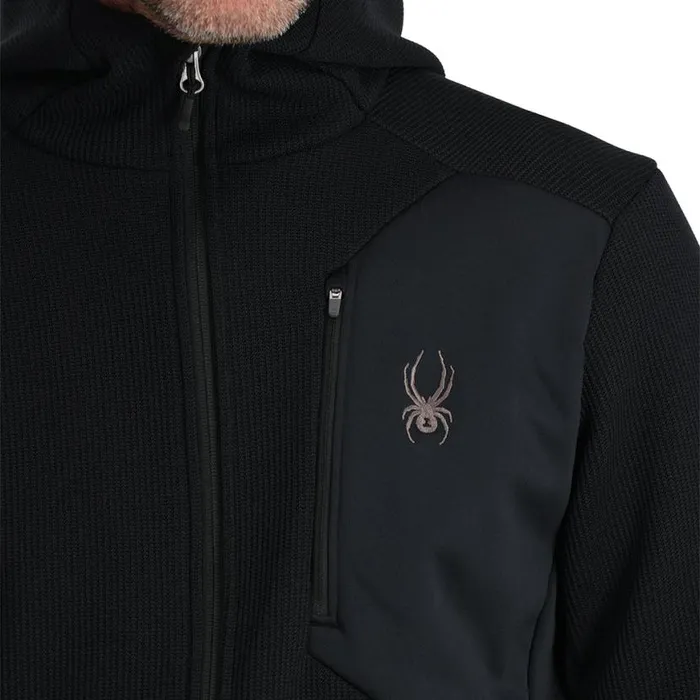 Mens Bandit Hooded Black Spyder Fleece
